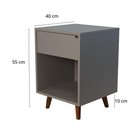 Ver imagem 3 de Mesa de Cabeceira 1 Nicho 1 Gaveta 400x550x400 Sal Rosa - Mdf Arauco