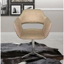 Ver imagem 4 de Poltrona Zara Giratória Base Metal Suede Linho Marrom Bella Decor