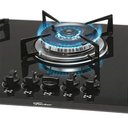 Ver imagem 3 de Cooktop 5 Bocas Fischer Elétrico Tripla Chama Vidro Temperado Preto Ébano Bivolt