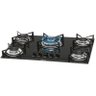 Cooktop 5 Bocas Fischer Elétrico Tripla Chama Vidro Temperado Preto Ébano Bivolt - 1