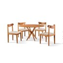 Ver imagem 3 de Conjunto de Sala de Jantar Mesa 120cm com 4 Cadeiras Aurora Marrom/Bege