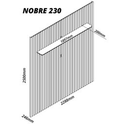 Rack Nobre Pés Vidro Com Painel Ripado Nobre TV 85 Pol 230x250 Gelius Naturale/Off White - 9