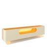 Rack Nobre Pés Vidro Com Painel Ripado Nobre TV 85 Pol 230x250 Gelius Naturale/Off White - 3