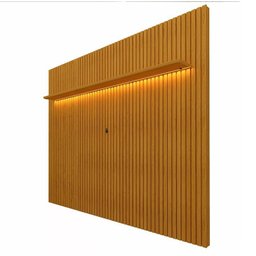 Rack Nobre Pés Vidro Com Painel Ripado Nobre TV 85 Pol 230x250 Gelius Naturale/Off White - 6