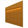 Rack Nobre Pés Vidro Com Painel Ripado Nobre TV 85 Pol 230x250 Gelius Naturale/Off White - 6