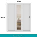 Ver imagem 2 de Guarda-roupa Casal 3 Portas Doha Lux Carraro Ripado