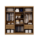 Ver imagem 3 de Guarda Roupa Casal 6 Portas 4 Gavetas - Messina-cumaru - Móveis Novo Horizonte