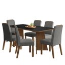 Ver imagem 2 de Conjunto Sala de Jantar Tampo de Madeira 6 Cadeiras Rustic/preto/silver Minsk Madesa