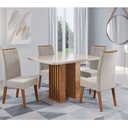 Ver imagem 2 de Conjunto de Mesa Sala de Jantar Ripado Tampo com Vidro Mond 1,20m 4 Cadeiras Sofia Madeirado Veludo