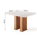 Ver imagem 3 de Conjunto de Mesa Sala de Jantar Ripado Tampo com Vidro Mond 1,20m 4 Cadeiras Sofia Madeirado Veludo