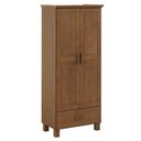 Ver imagem 1 de Guarda Roupa Solteiro 82cm 2 Portas Madeira Maciça Lone Castanho F07 - Mpozenato