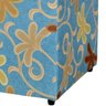 Puff Quadrado Decorativo Suede Floral Azul - 2