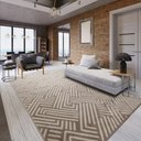 Ver imagem 2 de Tapete Sofisticado Sala / Quarto Renaissance Vereda Taupe 35 - Tamanho 150 X 200 Cm - Geométrio - J