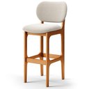 Ver imagem 7 de Kit 02 Banquetas Alta Bar Cozinha Sala Jantar Fixa Betta L02 Imbuia Bouclê Creme - Lyam Decor