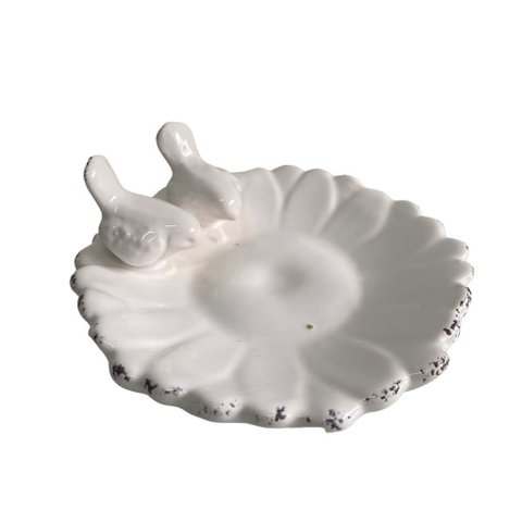 Saboneteira 2 Passarinhos Cerâmica Bea Decor