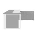 Ver imagem 4 de Escrivaninha Mesa Escritório Diretor em L com Armário Lateral e Caixa de Tomadas 3 Gavetas 180cm Cor
