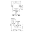 Ver imagem 3 de Cadeira de Escritório Secretária Executiva Giratória C/ Braços 100% Nacional em Tecido