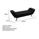 Ver imagem 3 de Recamier Divã Odessa P04 160 cm Suede - ADJ Decor - Preto TCA 944
