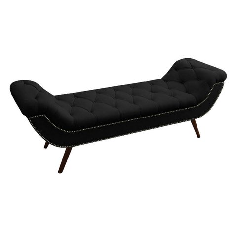 Recamier Divã Odessa P04 160 cm Suede - ADJ Decor - Preto TCA 944