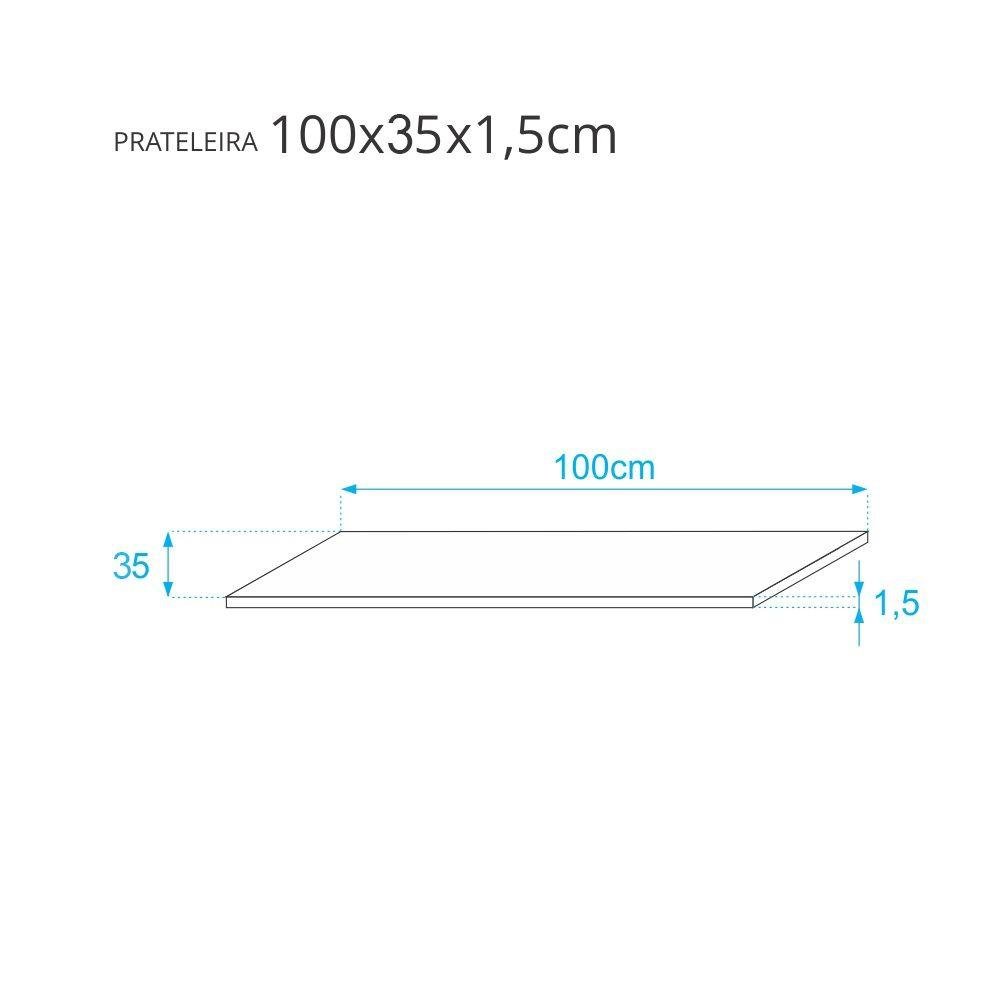 Prateleira Branca 100cm X 35cm Com Mão Francesa - 3