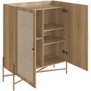 Ver imagem 6 de Armário Bar para Sala 2 Portas 93cm Industrial Indy A03 Hanover Dourado - Lyam Decor