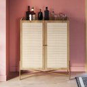 Ver imagem 3 de Armário Bar para Sala 2 Portas 93cm Industrial Indy A03 Hanover Dourado - Lyam Decor