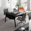 Ver imagem 4 de Mesa Escritório Plataforma 2 Pessoas 135cm com Tampo Chanfrado Industrial Executive Preto