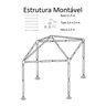 Tenda Gazebo Mor Rafia Branca 2,40x3 Metros Estrutura em Aço - 4
