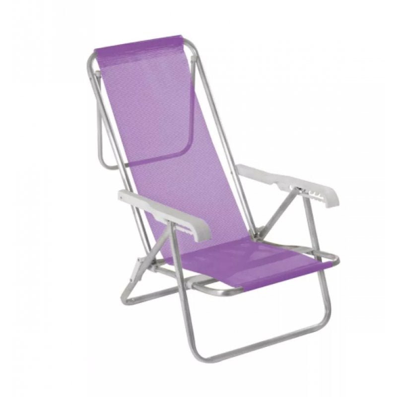 Cadeira Reclinavel 8 Posições Aluminio Lilas - Mor