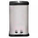 Ver imagem 2 de Lixeira Quadrada a Pedal 20 Litros Linha Jaspe Aço Inox - Mor