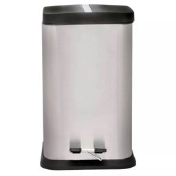 Lixeira Quadrada a Pedal 20 Litros Linha Jaspe Aço Inox - Mor - 2
