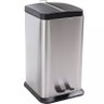 Lixeira Quadrada a Pedal 20 Litros Linha Jaspe Aço Inox - Mor - 1