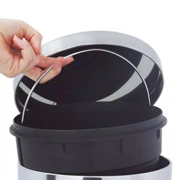 Lixeira Redonda a Pedal 20 Litros Linha Agata Aço Inox - Mor - 3