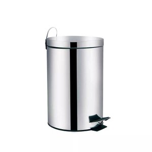 Lixeira Redonda a Pedal 20 Litros Linha Agata Aço Inox - Mor