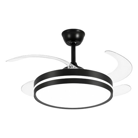 Ventilador de Teto c/ Luminária LED 32W 50cm 3 Cores de Luz + Controle Preto DCF08015 ST3329