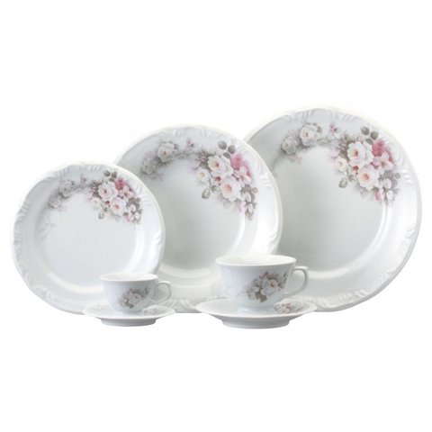 Conjunto Jantar Chá 42 Peças Eterna Porcelana Schmidt