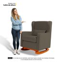 Ver imagem 7 de Poltrona de Amamentação e Descanso Zoe com Base Balanço e Puff Linho Cacau - Desk Design