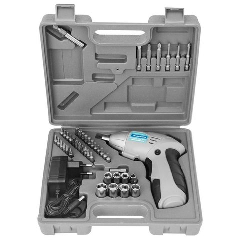 Parafusadeira à Bateria Tramontina 3,6V 46 Peças - Cinza Bivolt