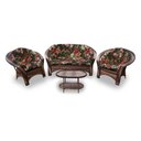 Ver imagem 1 de Conjunto de Sofá Fibra Sintética 19 - 1 Sofá 2 L + 2 Poltronas + 1 Mesa Centro - Tecido Maui Preto