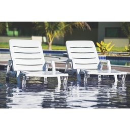 Espreguiçadeira Reclinável Praia/Piscina Branca Leblon - Tramontina - 2