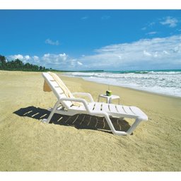 Espreguiçadeira Reclinável Praia/Piscina Branca Leblon - Tramontina - 3