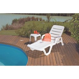 Espreguiçadeira Reclinável Praia/Piscina Branca Leblon - Tramontina - 4