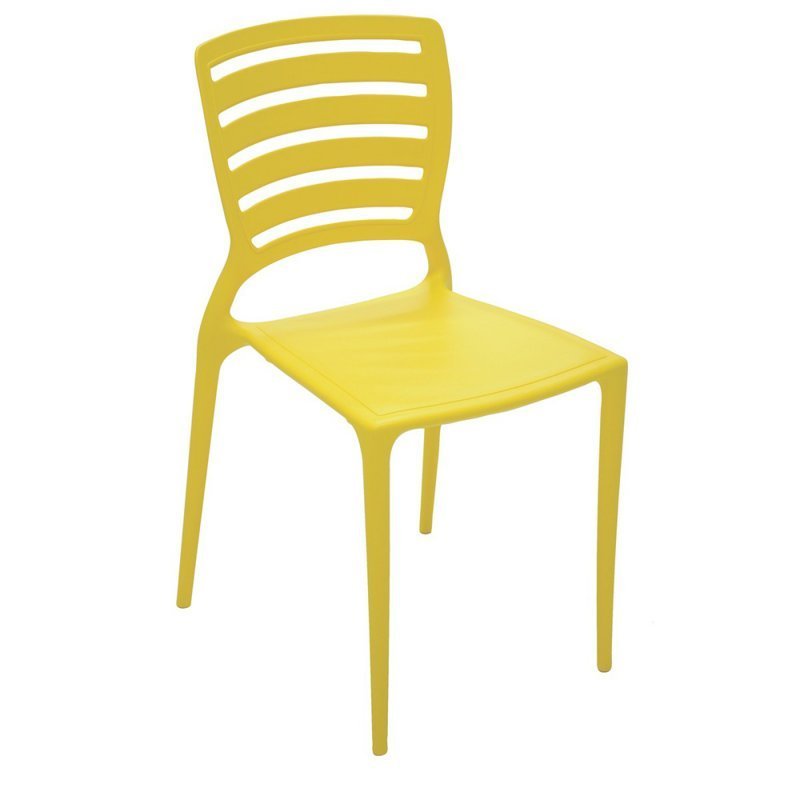 Cadeira Sofia com Encosto Vazado Amarelo