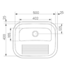 Tanque de inox Tramontina polido 50x40cm - 3