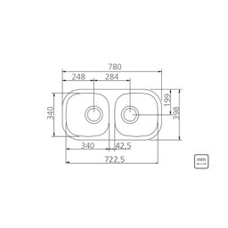 Cuba Dupla Pia Cozinha Inox 78x40 Polido - Tramontina - 2 Cuba Dupla Pia Cozinha Inox 78x40 Polido - Tramontina - 2