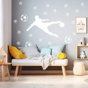 Ver imagem 2 de Kit Adesivos de Parede Bolas de Futebol e Jogador Chute Bola Quarto Menino Kanto Store Adesivo de Pa