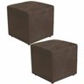 Puff Quadrado Decorativo Suede Marrom - 2