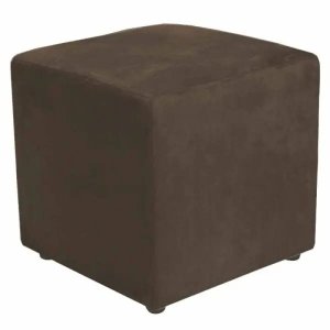 Puff Quadrado Decorativo Suede Marrom