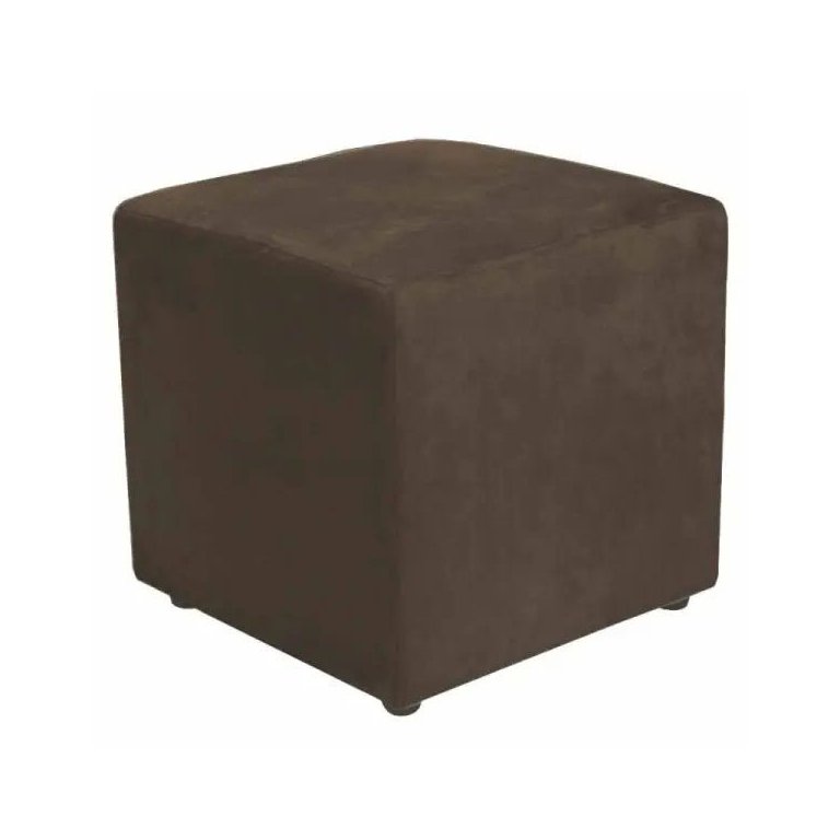 Puff Quadrado Decorativo Suede Marrom