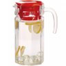 Jarra de Vidro para Suco, Água, 1,4 Litros com Tampa Vermelha - Jarra de Vidro - 1